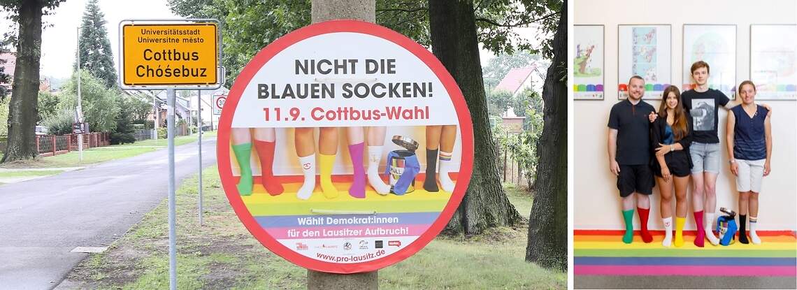 Nicht die blauen Socken! Die Kampagne zur Cottbuser OB-Wahl